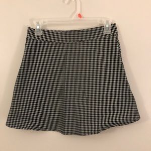 brandy melville black and white grid skirt